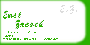 emil zacsek business card